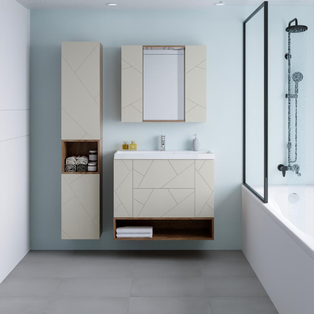 Ниша для тумбы Бриклаер КРИСТАЛЛ 90 см, дуб крафт табачный