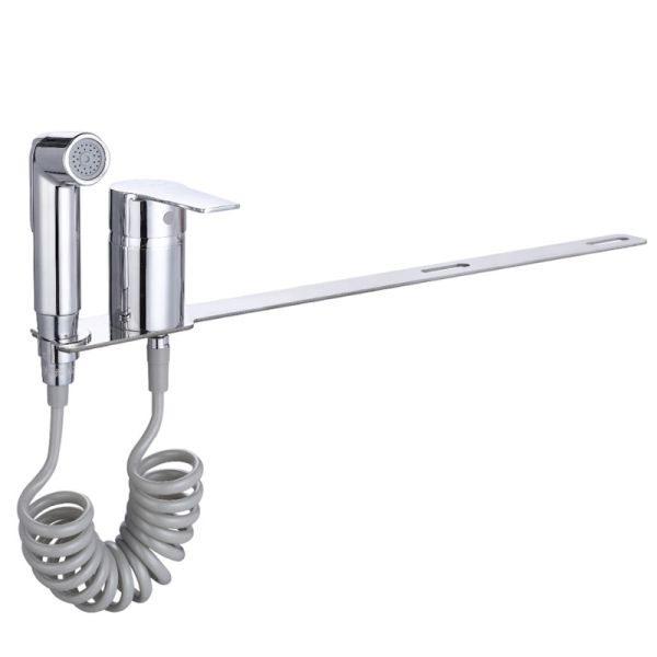 Гигиенический душ со смесителем на борт унитаза VODA LV10, хром