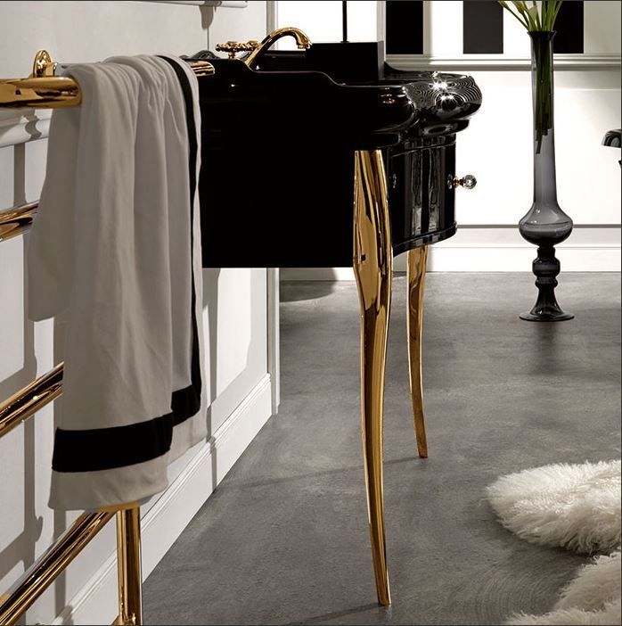 KERASAN Retro, раковина 100*54,5см с 1 отв., цвет: черный блестящий, артикул 105004 nero*1