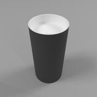 Умывальник WHITECROSS Altar D=43 (черный/белый мат) иск. камень