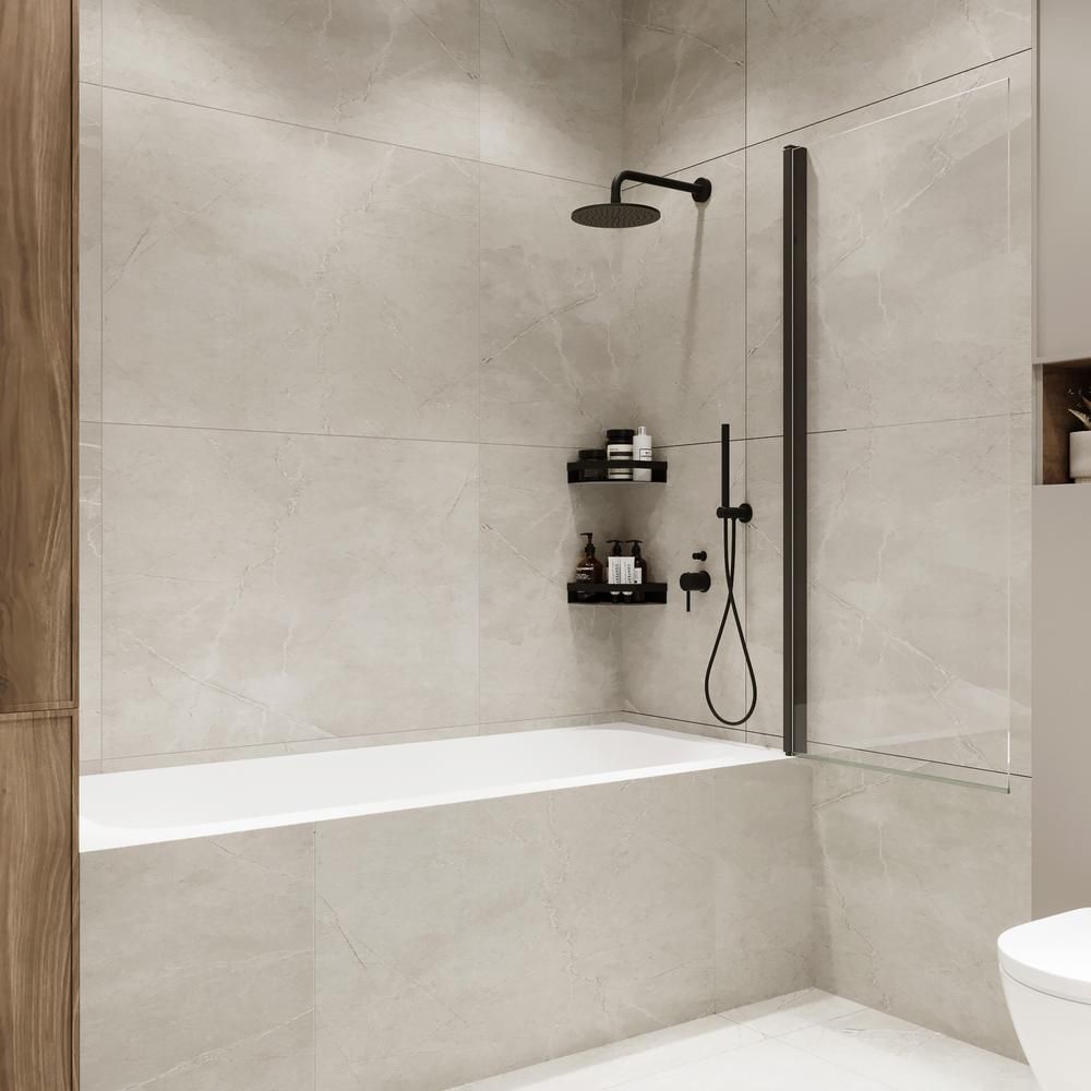 Шторка на ванну распашная Terminus Ното 150х70, черный, артикул 2CW150х70B