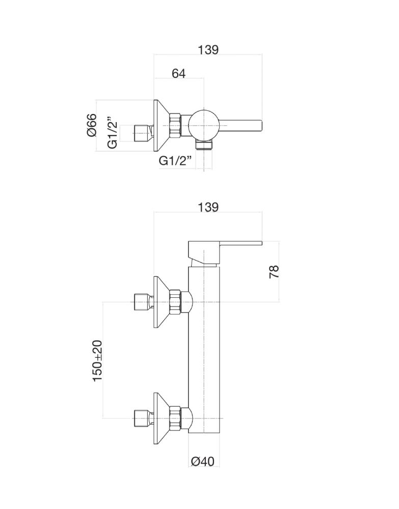 Смеситель для душа Fiore KATANA 77CR7575, хром, артикул 77CR7575