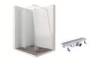 Душевая перегородка Ambassador Walk-in 15031107-ST2, свободный вход, линейный трап,110х25