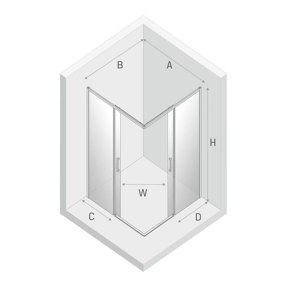 Душевое ограждение NEW TRENDY PRIME BLACK 70x110x200 D-0350A/D-0319A (черный)