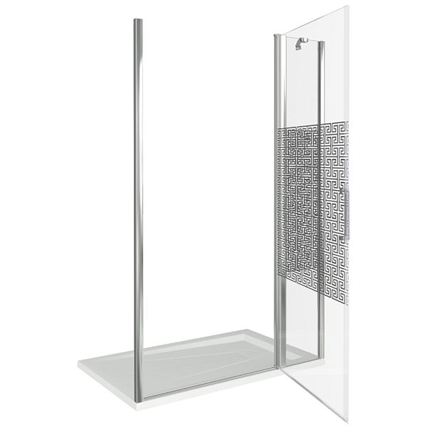 Душевая дверь в нишу Good Door Fantasy WTW-120-F-CH 120 профиль Хром стекло прозрачное с рисунком Душевая дверь в нишу Good Door Fantasy WTW-120-F-CH 120 профиль Хром стекло прозрачное с рисунком