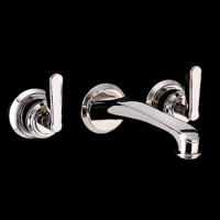 Devon & Devon Manhattan Смеситель для раковины настенный, на 3 отв,  цвет никель блестящий