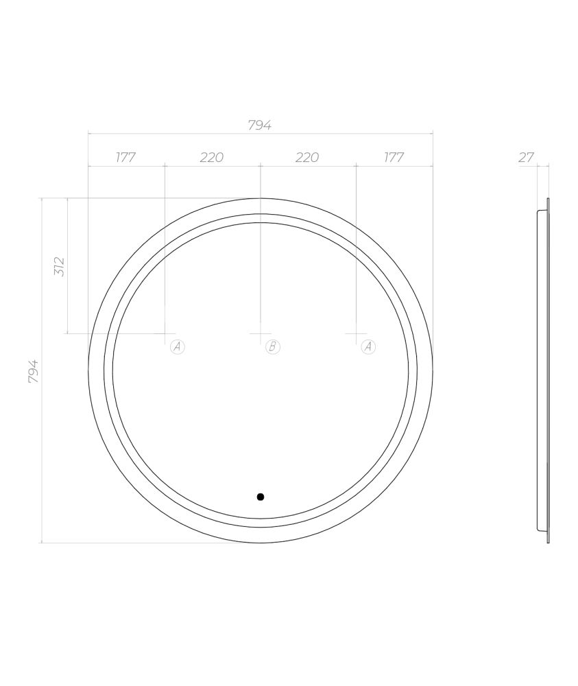 Зеркало VIGO Holly z.HOL.80.Classic, 80 см, артикул z.HOL.80.Classic