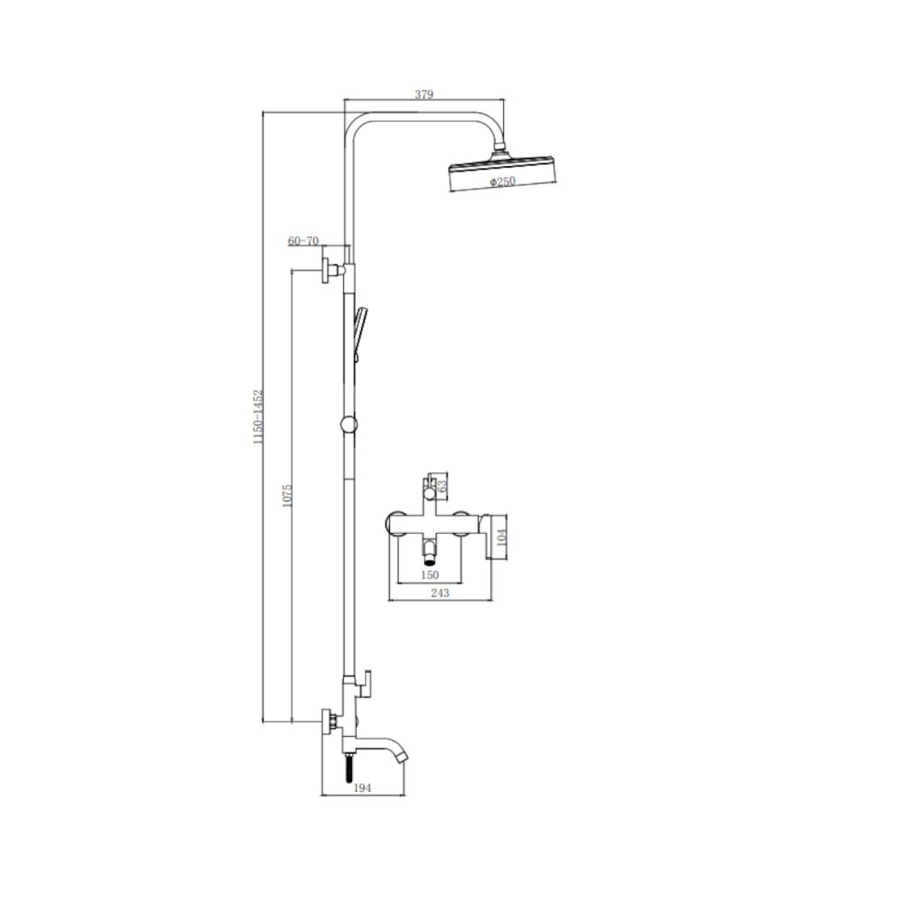 Душевая система Splenka S221.24.05, сатин
