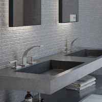 CISAL Wave Смеситель для раковины на 3 отверстия с донным клапаном,излив 154 мм, цвет никель матовый