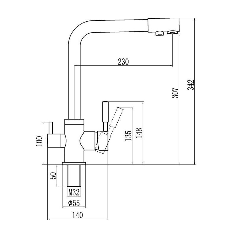 Смеситель для кухни с подключением к фильтру Savol S-L1801H-1, черный