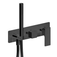 Fantini Mint Смеситель для душа, встраиваемый, на 2 источника, с ручн душем, (наружняя часть), цвет: черный матовый