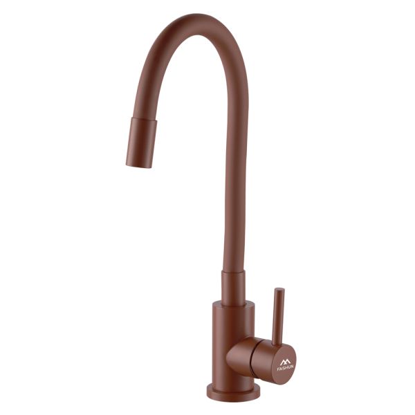 Смеситель для кухни с гибким изливом FASHUN A54101N-16A, коричневый