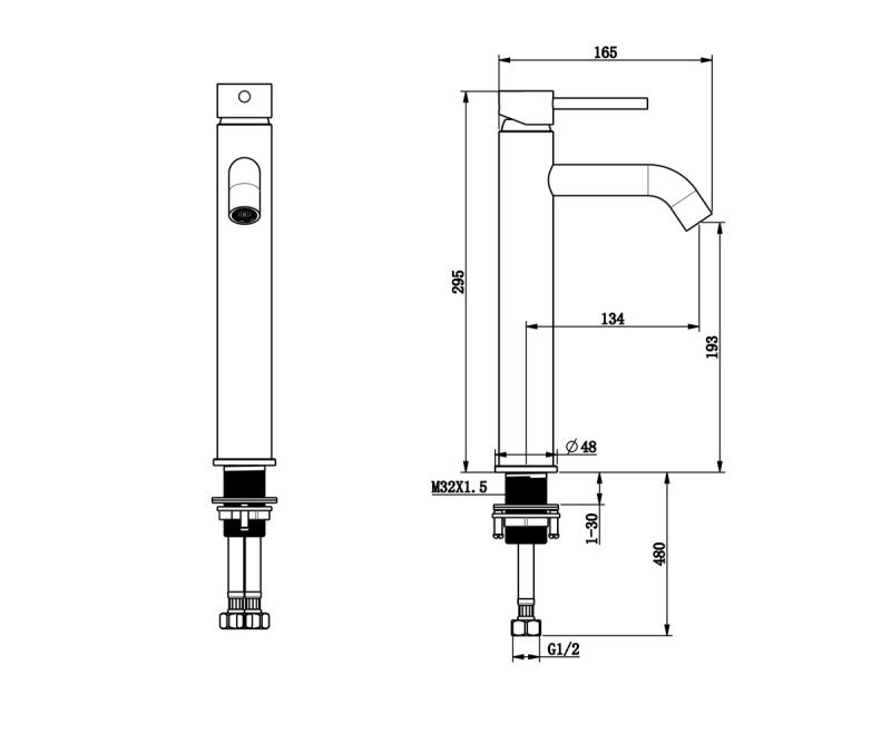 Смеситель для раковины Bronze de Luxe SCANDI 1452B, черный, артикул 1452B