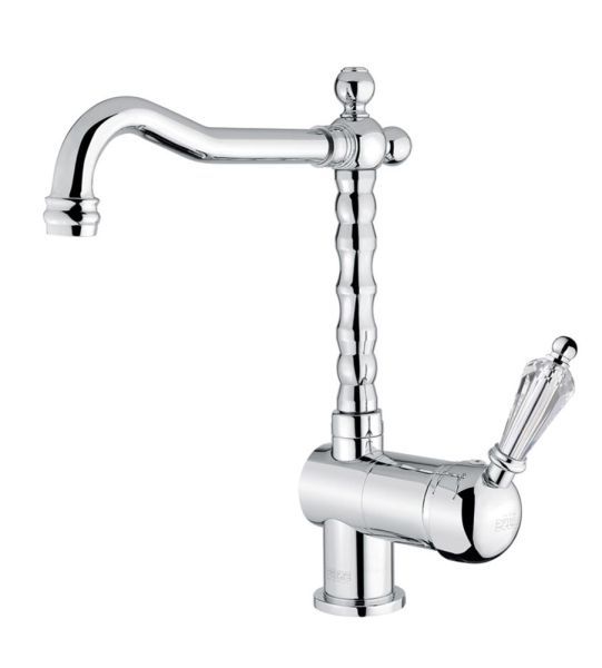 Fiore Imperiale Sky, однорычажный смеситель для кухни (излив 28 см), без донного клапана, цвет хром - Swarovski