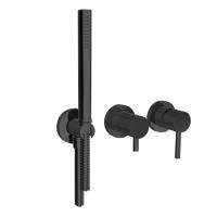 BONGIO ON Смеситель для душа встраиваемый, однорычажный, с переключателем на 2 положения, с руч душ и шланг 1500 мм, внешняя часть, цвет мат черн хром