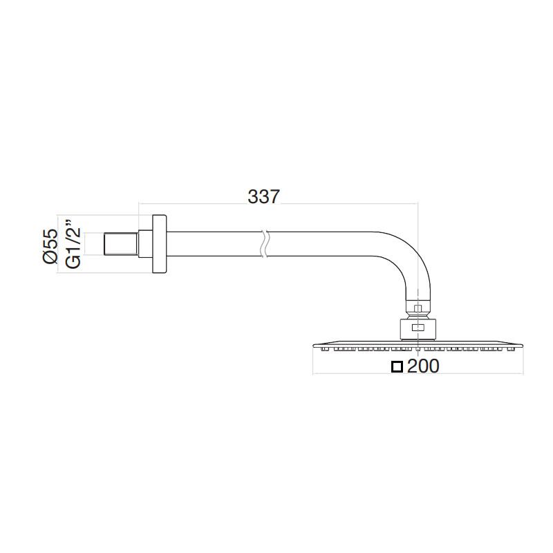 Верхний душ ультратонкий с кронштейном Fiore 30BB8650, белый
