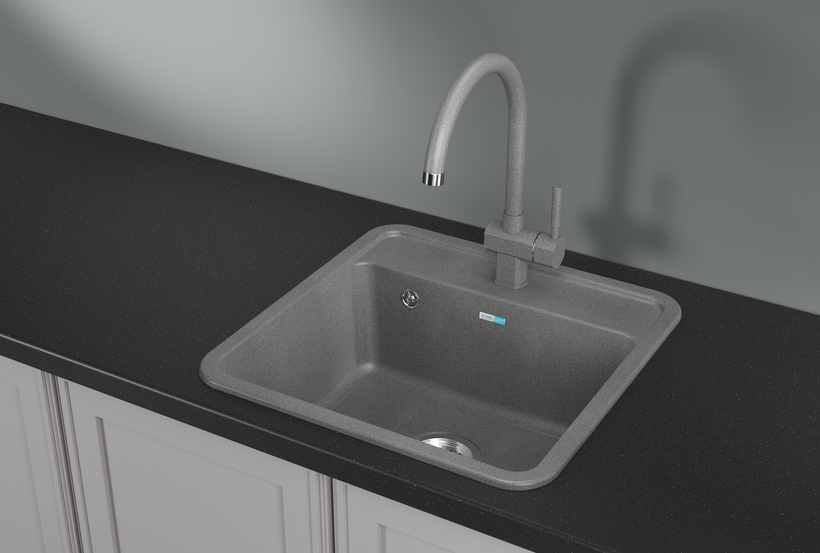 Кухонная мойка GRANULA Стандарт (5001, ГРАФИТ), артикул 5001, ГРАФИТ