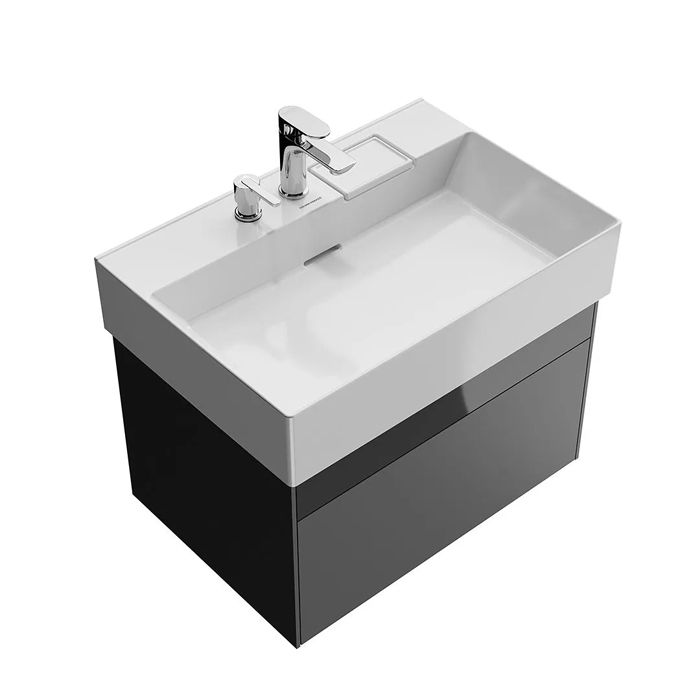 Тумба LOGICA подвесная 2 ящика 70 см, стальной серый