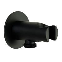 ERMITAGE MINI Держатель для ручного душа со штуцером, черный матовый