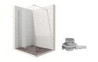 Душевая перегородка Ambassador Walk-in 15031103-MA1, свободный вход, точечный трап, 110см