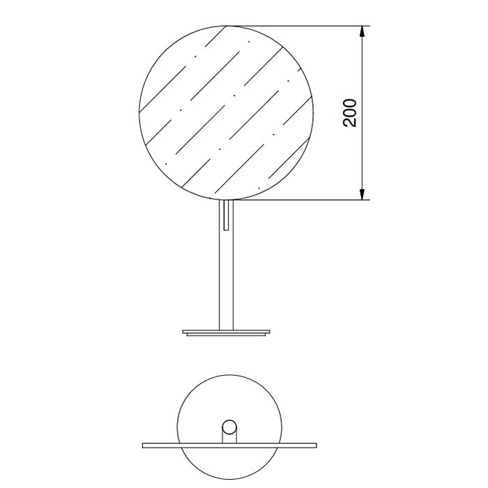 Fantini Young Зеркло косметическое настольное круглое 20 см, отделка матовая натуральная сталь