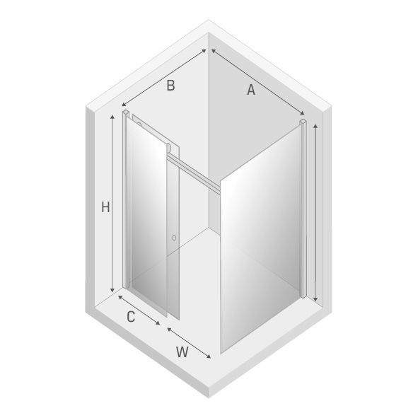 Душевое ограждение NEW TRENDY DIORA 100x80x200 EXK-1303/EXK-1305 (хром)