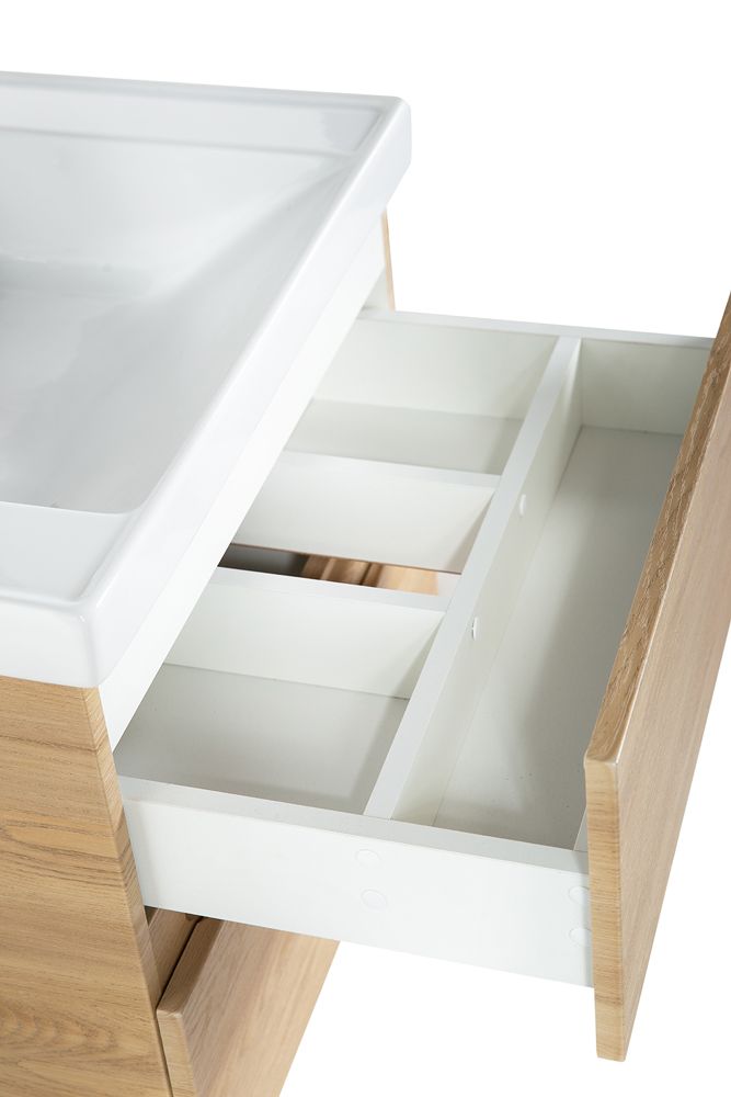 TECHNO База под раковину подвесная с двумя выкатными ящиками, Дуб мадейра янтарь AM-Techno-700-2C-SO-LW674