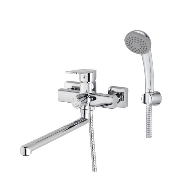 Смеситель для ванны с длинным изливом, хром глянцевый, Poli, Milardo (POLSB00M10)