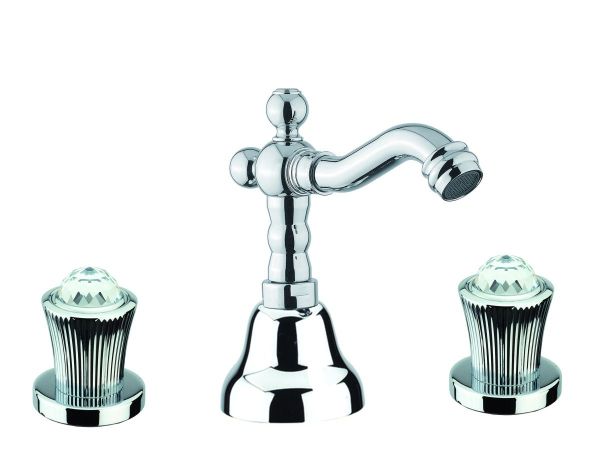 Fiore Venere Sky, двухвентильный смеситель для биде на 3 отверстия, цвет золото - Swarovski