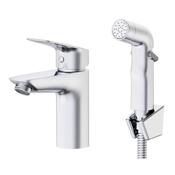 Смеситель для раковины с гигиеническим душем Esko KG27H, хром