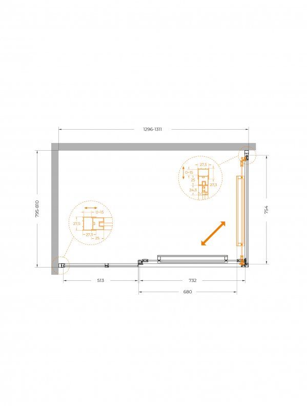 LUX-AH-FS-11-120/80-C-GM Душевой уголок, артикул LUX-AH-FS-11-120/80-C-GM