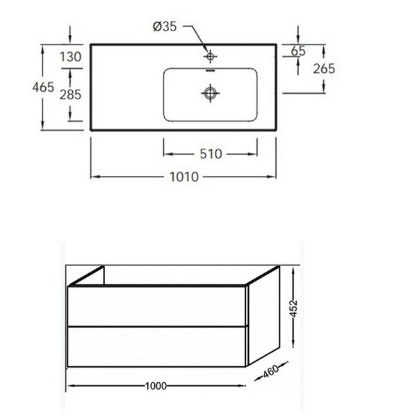 Тумба под раковину JACOB DELAFON VOX 100 EB2075-R1-M43 (подвесная, аквамарин матовый), шт, артикул EB2075-R1-M43