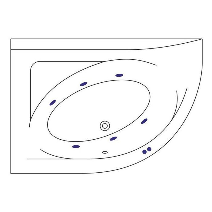 Ванна EXCELLENT Aquarella 150x100 (левая) "SOFT" (хром)