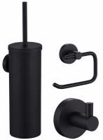 Набор аксессуаров из 3 предметов (крючок, держатель для бумаги, ершик) WONZON & WOGHAND, Черный (WW-8100-BL) Набор аксессуаров из 3 предметов (крючок, держатель для бумаги, ершик) WONZON & WOGHAND, Черный (WW-8100-BL)