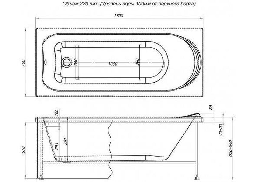 Акриловая ванна Aquanet Nord NEW 170x70 Акриловая ванна Aquanet Nord NEW 170x70