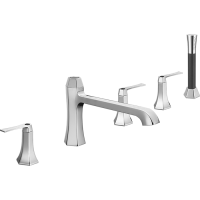 Смеситель для ванны и душа, Cisal, Chérie, тип установки-на борт ванны, отверстия для монтажа-5, цвет-Chrome/Night Black, комплектация: ручной душ, шланг 1750 мм