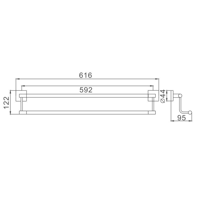 Полотенцедержатель Haiba HB8609, хром