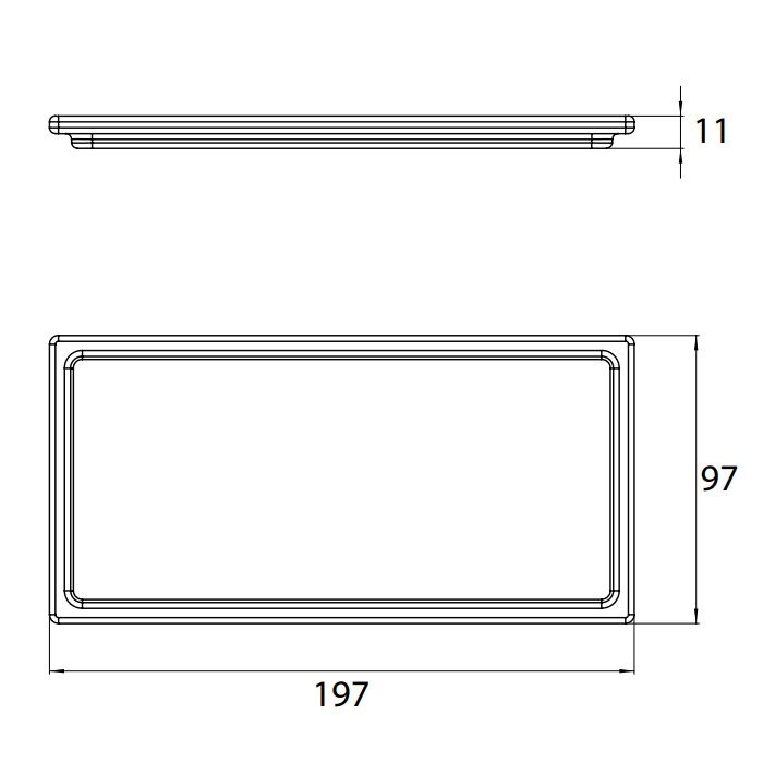 EMCO Liaison Полка для рейлинга, прозрачное стекло, 198мм