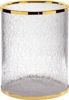 Surya Crystal, мусорное ведро без крышки 19х19хh26 см, прозрачное стекло, цвет хром