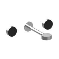 CISAL SLIM Смеситель для раковины настенный, двухвентильный, внешняя часть, цвет хром/черный матовый