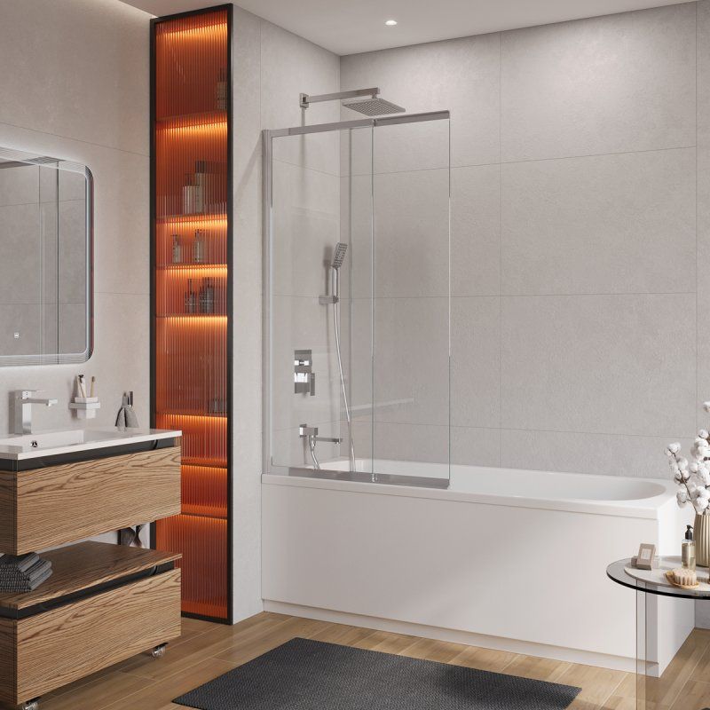 SLIDER-FIX-VF-11-90/150-C-NERO Душевая шторка на ванну, артикул SLIDER-FIX-VF-11-90/150-C-NERO