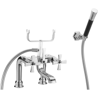 CISAL Cherie Смеситель на борт ванны двухвентильный, с душевым комплектом, цвет хром/черный