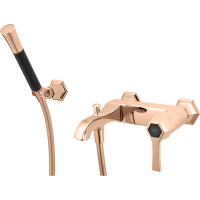 CISAL Cherie Смеситель для ванны однорычажный, с душевым комплектом, цвет розовое золото/черный