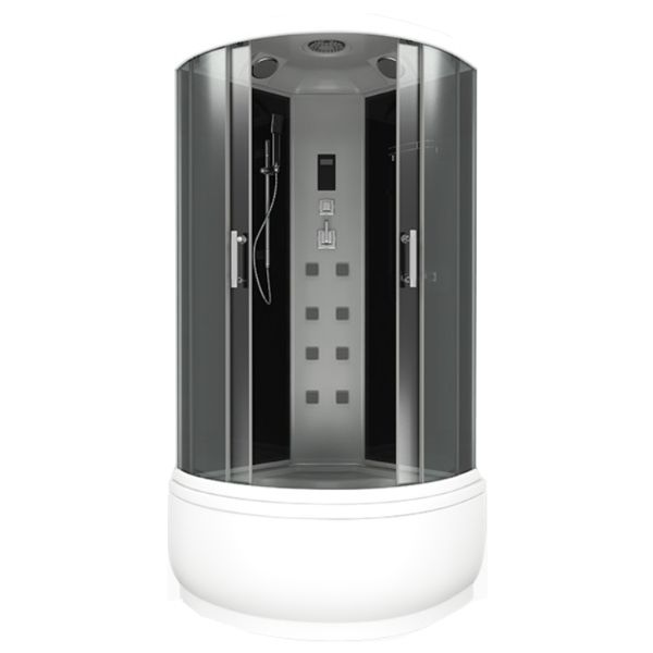 Душевая кабина Bas Арона 100х100 Eco стекло Графит задняя стенка Черная