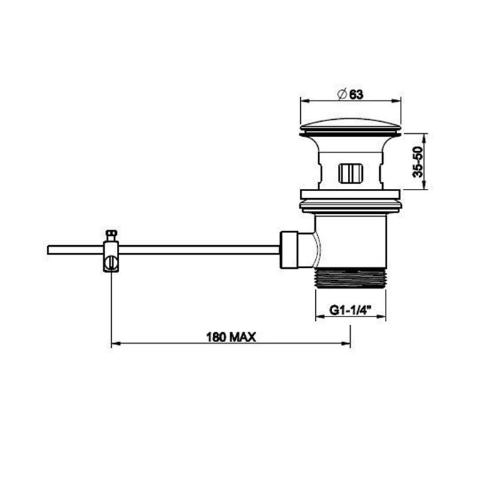 Gessi  Донный клапан для раковины на 1 1/4 c донным клапаном и переливом для арт. 41407, цвет: хром