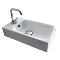 KERASAN Cento раковина подвесная 450х250 мм., с 1 отверстием для смесителя по центру, цвет белый