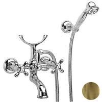 Nicolazzi Nuova Brenta Смеситель для ванны с 2мя ручками, настенный, с душевой лейкой, цвет: бронза