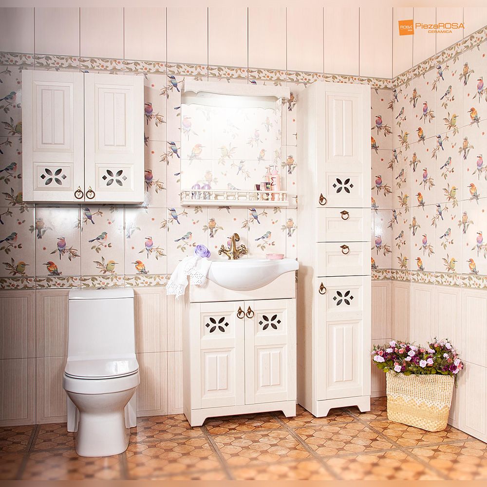 Зеркало с балюстрадой Бриклаер КАНТРИ 65, бежевый дуб прованс, артикул КАНТРИ 65