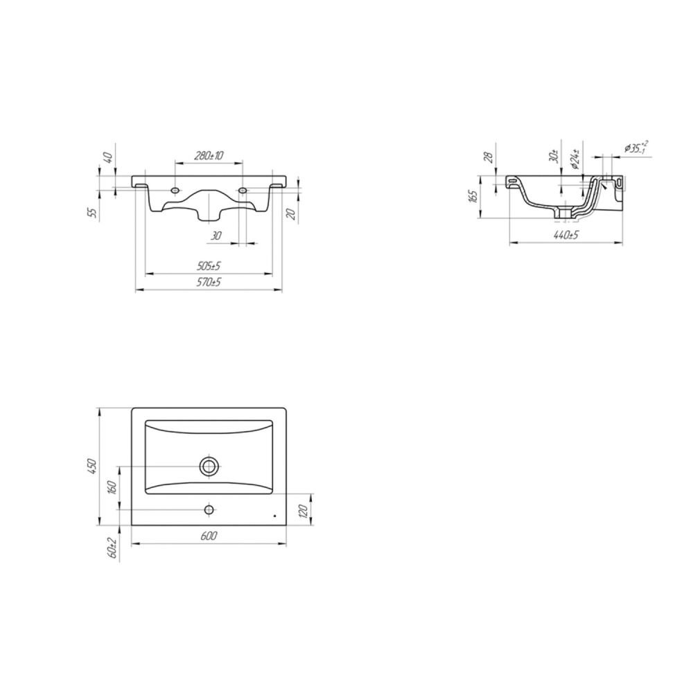 Раковина VIANT COMO 60 Cersanit белая (S-UM-COM60/1-w), артикул .S-UM-COM60/1-w