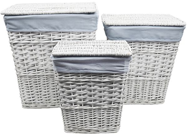 Корзина для белья WasserKRAFT Lippe 35x23x43 WB-450-S с крышкой Белая Корзина для белья WasserKRAFT Lippe 35x23x43 WB-450-S с крышкой Белая
